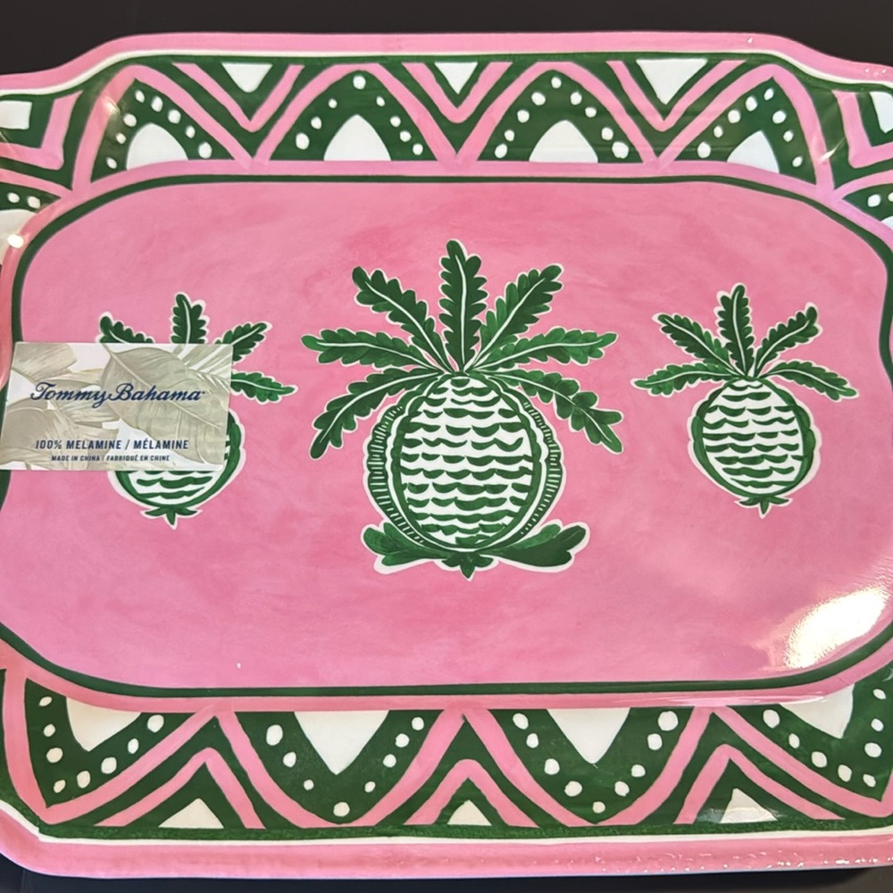 TOMMY BAHAMA 100% Melamine Serving Platter - 15" X 11" - Picture 2 of 7